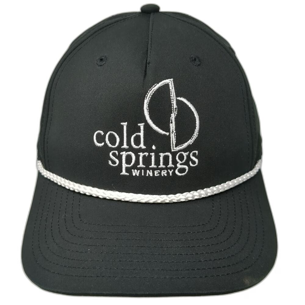 Richardson 5 Panel Black One Size Cold Springs Winery Rope Snapback Logo Hat